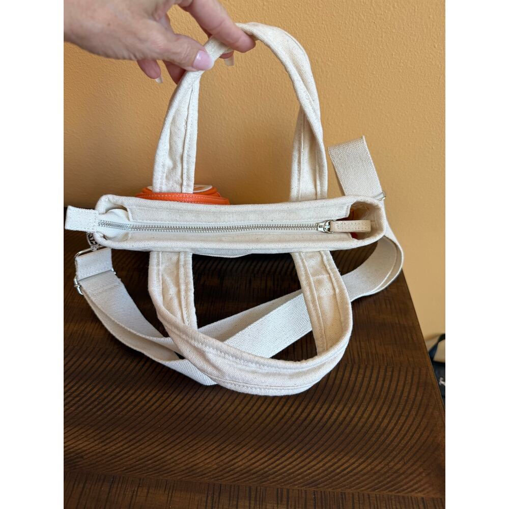 C&C California Spritz mini canvas tote bag beige attach orange slice coin purse - Picture 3 of 5